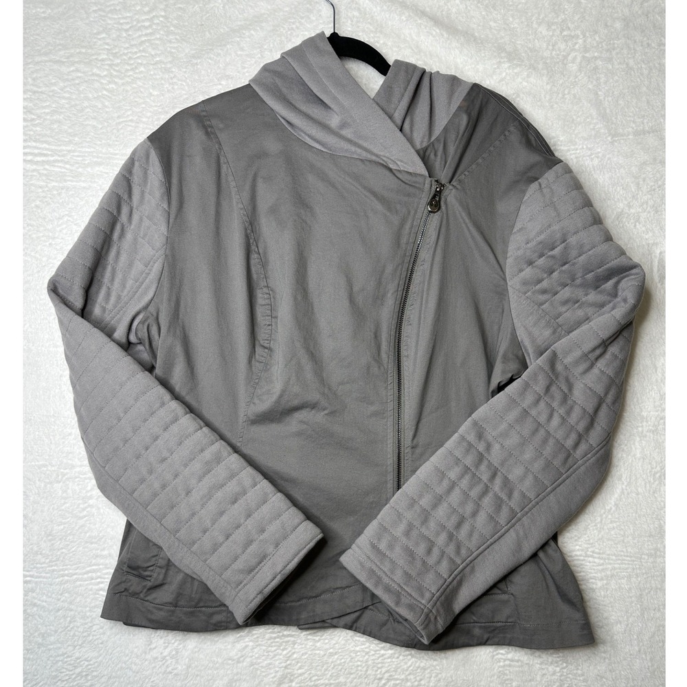 Her Universe Star Wars Jacket Womens 2 Grey Asymmetrical Zip Quilted Hooded